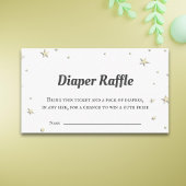 ミニマルかわいい星おむつラッフルベビーシャワー エンクロージャーカード