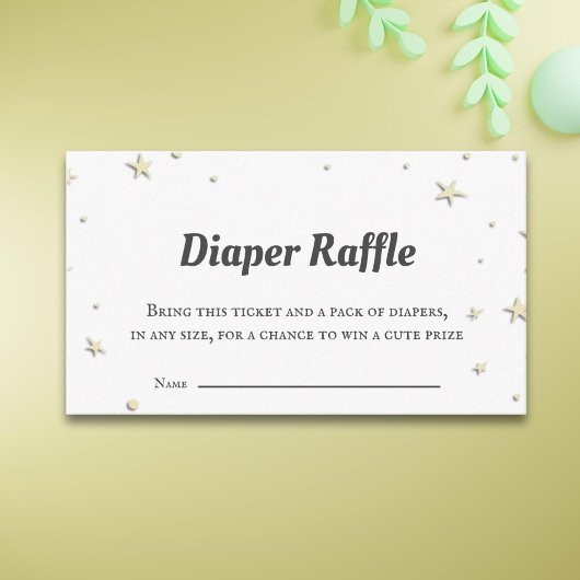 ミニマルかわいい星おむつラッフルベビーシャワー エンクロージャーカード