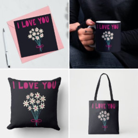 ミニマルかわいい花ママ母の日 トートバッグ