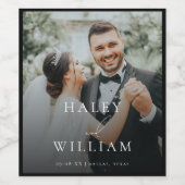 ミニマルきらめくリストスクリプトタイポグラフィ結婚の ワインラベル (シングルラベル)