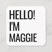 ミニマルこんにちは |クリーンモダンなシンプル名 スクエア名刺 (正面)