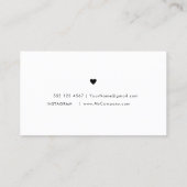 ミニマルこんにちは |モダンハートクリーンシンプル白 名刺 (裏面)