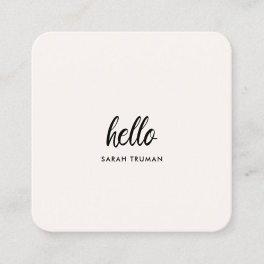 ミニマルこんにちは |白いモダンクリーンシンプル コーリングカード (正面)