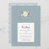 ミニマルさくらんぼの花ジャパ結婚ンディ 招待状 (正面/裏面)