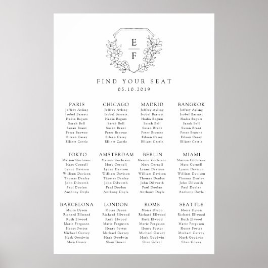 ミニマルさくらんぼの花紋付ポスター ポスター (正面)