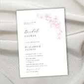 ミニマルさくらんぼブロッサムピンクフローラブライダルシャワー 招待状