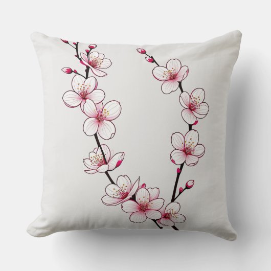 ミニマルさくらんぼブロッサムブランチ クッション (正面)