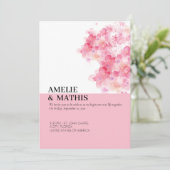 ミニマルさくらんぼブロッサム結婚式招待状 招待状 (スタンド正面)