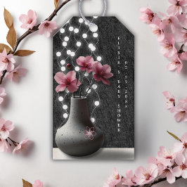 ミニマルさくらんぼ花花ベビーシャワー ギフトタグ