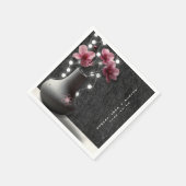 ミニマルさくらんぼ花花ベビーシャワー スタンダードカクテルナプキン (角)