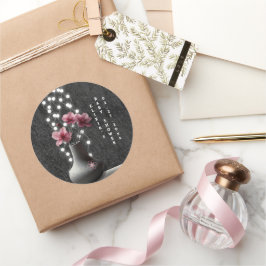 ミニマルさくらんぼ花花ベビーシャワー ラウンドシール