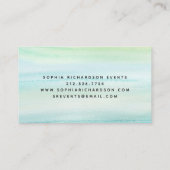 ミニマルしゃれているリストブルーグリーンウォーター色とスクリプト 名刺 (裏面)