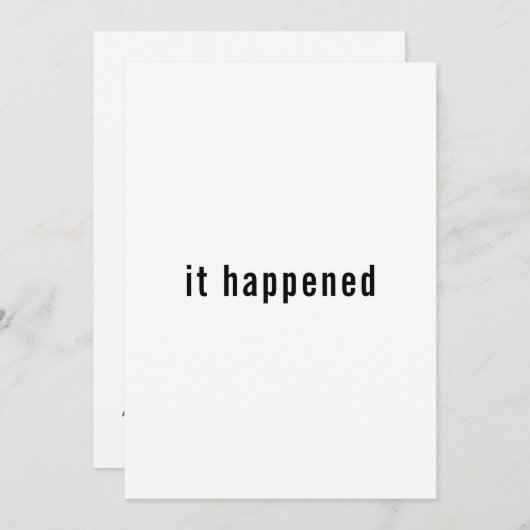 ミニマルたった今結婚しましたWebサイトRSVP披露宴 招待状 (正面/裏面)