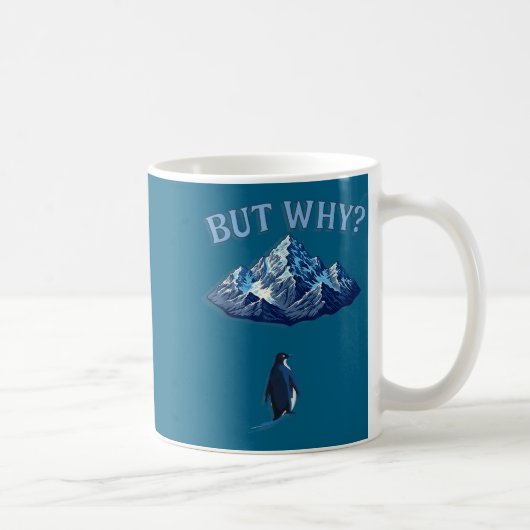 ミニマルだけど面白いペンギンの山 コーヒーマグカップ (右)