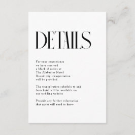 ミニマルでおしゃれなウェディングの詳細 エンクロージャーカード