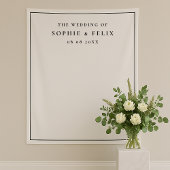 ミニマルでおしゃれなエレガントな結婚式当日の写真用背景 タペストリー