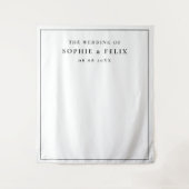 ミニマルでおしゃれなエレガントな結婚式当日の写真用背景 タペストリー (正面)