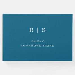 ミニマルでおしゃれなブルー | 白い枠のゲストブック ゲストブック