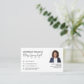 ミニマルでおしゃれなプロフェッショナル写真付き公証人サービス 名刺 (スタンド正面)