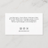 ミニマルでおしゃれなプロフェッショナル写真付き公証人サービス 名刺 (裏面)