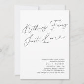 ミニマルでおしゃれな結婚式の招待状 愛を込めて フォトQRコード付き 招待状 (正面)