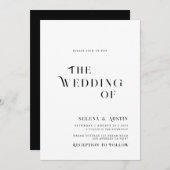 ミニマルでおしゃれな結婚式の招待状 招待状 (正面/裏面)