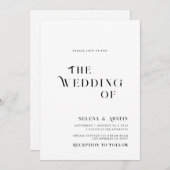 ミニマルでおしゃれな結婚式の招待状 招待状 (正面/裏面)