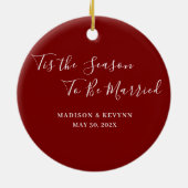 ミニマルでおしゃれな結婚式 セラミックオーナメント (裏面)