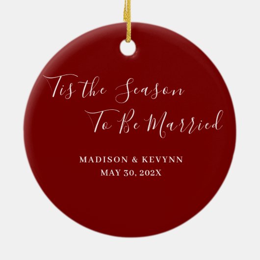 ミニマルでおしゃれな結婚式 セラミックオーナメント (裏面)