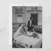 ミニマルでおしゃれな黒と白の「Save the date」 招待状 (裏面)