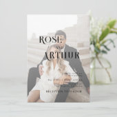 ミニマルでおしゃれな黒と白 招待状 (スタンド正面)