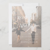 ミニマルでおしゃれな黒と白 招待状 (正面)