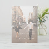 ミニマルでおしゃれな黒と白 招待状 (スタンド正面)