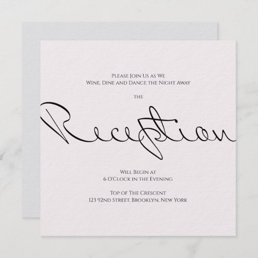 ミニマルでおしゃれな、でもフォーマルな結婚式 招待状 (正面/裏面)