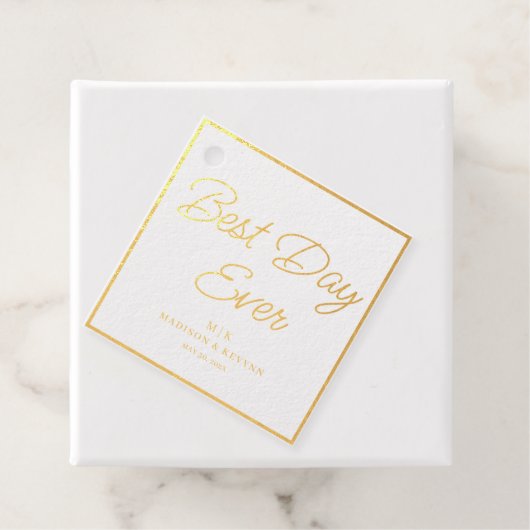 ミニマルでおしゃれな | ウェディング フェイバータグ (箱)