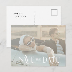 ミニマルでおしゃれなSave The Date ご案内カード インビテーションポストカード