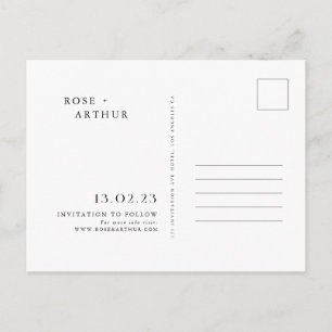 ミニマルでおしゃれなSave The Date ご案内カード インビテーションポストカード