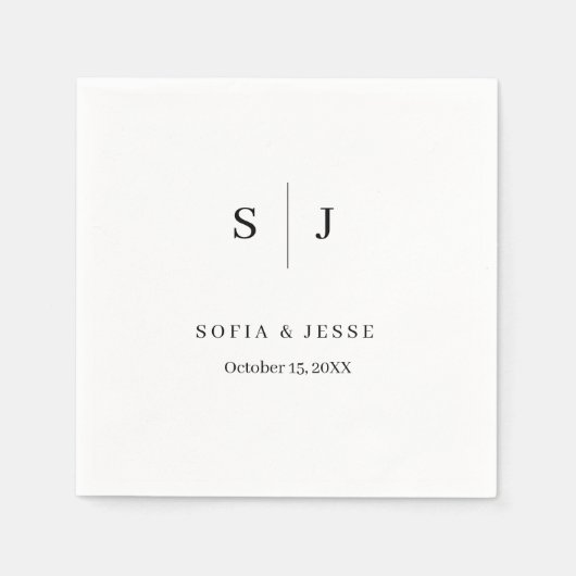 ミニマルでおしゃれ | ウェディングペーパーナプキン スタンダードカクテルナプキン (正面)