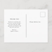 ミニマルでおしゃれ | フォト ウェディング サンクス ポストカード (裏面)