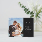 ミニマルでおしゃれ | フォト ウェディング サンクス ポストカード (スタンド正面)