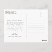 ミニマルでおしゃれ | フォト ウェディング サンクス ポストカード (裏面)