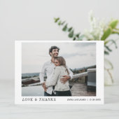 ミニマルでおしゃれ | フォト サンクス ウェディングカード サンキューカード (スタンド正面)