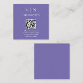ミニマルでおしゃれ | 紫と白のQRコード エンクロージャーカード (正面/裏面)