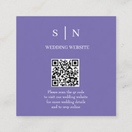 ミニマルでおしゃれ | 紫と白のQRコード エンクロージャーカード