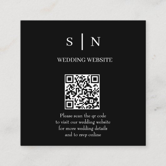 ミニマルでおしゃれ | 黒と白のQRコード エンクロージャーカード (正面)