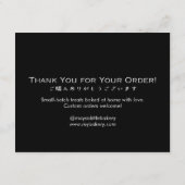 ミニマルでかわいいケーキロゴのパンケア説明 サンキューカード (裏面)