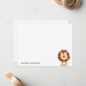 ミニマルでかわいい赤ちゃんライオンの子供向けオリジナルグッズ ノートカード (正面/裏面インサイチュ)