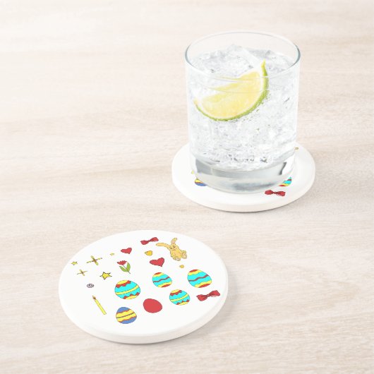 ミニマルでかわいい イースター カートゥーン コースター (側面)