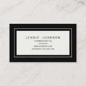 ミニマルでエレガントでモダンで黒い名刺 名刺 (裏面)
