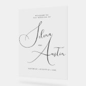 ミニマルでエレガントなウェディングアクリルウェルカムサイン アクリルサイン (傾斜)